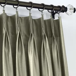 Elegant Pinch Pleat Curtains featuring metal rod and chain for hanging