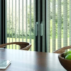 Vertical blind in a dining room