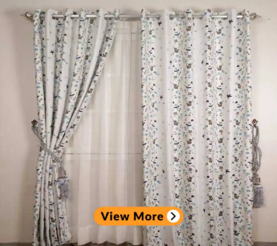 sheer curtain with thick fabric in a room