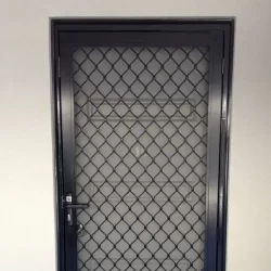 single gate black coated Diamond Grille Security Doors