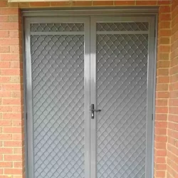 double gate white Diamond Grille Security Doors