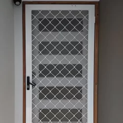 white coated Diamond Grille Security Doors