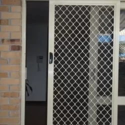 aluminium security doors with grille design