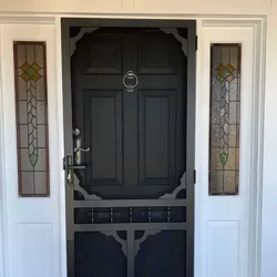 steel made black coated heritage security doors