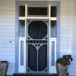 steel made black coated heritage security doors