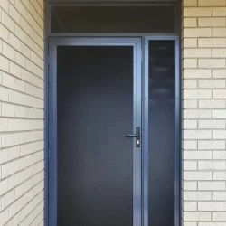 black coated single door privacy mesh security doors